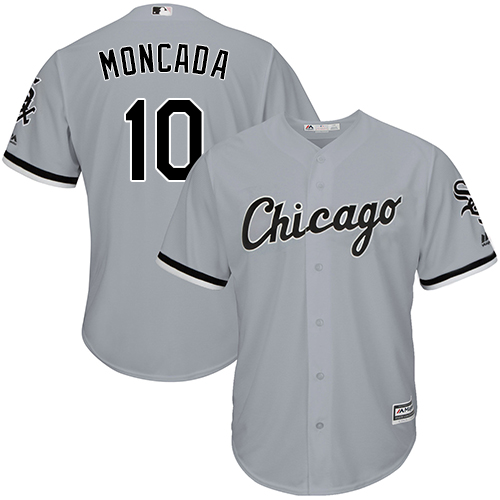 White Sox #10 Yoan Moncada Grey New Cool Base Stitched MLB Jersey